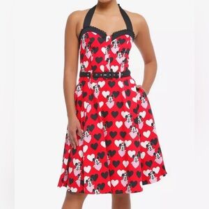 Her Universe Disney Mickey Mouse & Minnie Mouse Hearts Retro Halter Dress